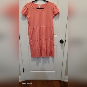 Coral Short Sleeve Dress